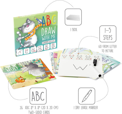 Drawing with Alphabet Learning Letters Tracing ABC Handwriting Toys Set Educational Game Birthday
