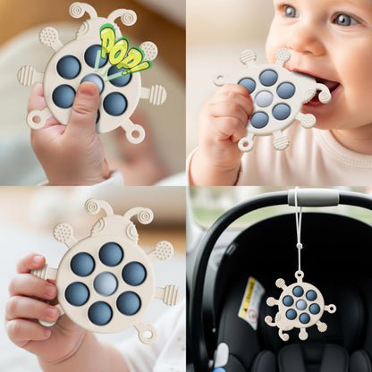 High Chair Suction Cup Toy & Teething Toy Set, Sensory Toy [Sky Blue]