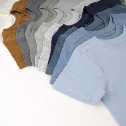 HonestBaby 10-Pack Short Sleeve T-shirts 100% Organic Cotton Baby, Toddler, Little Kids, Boys