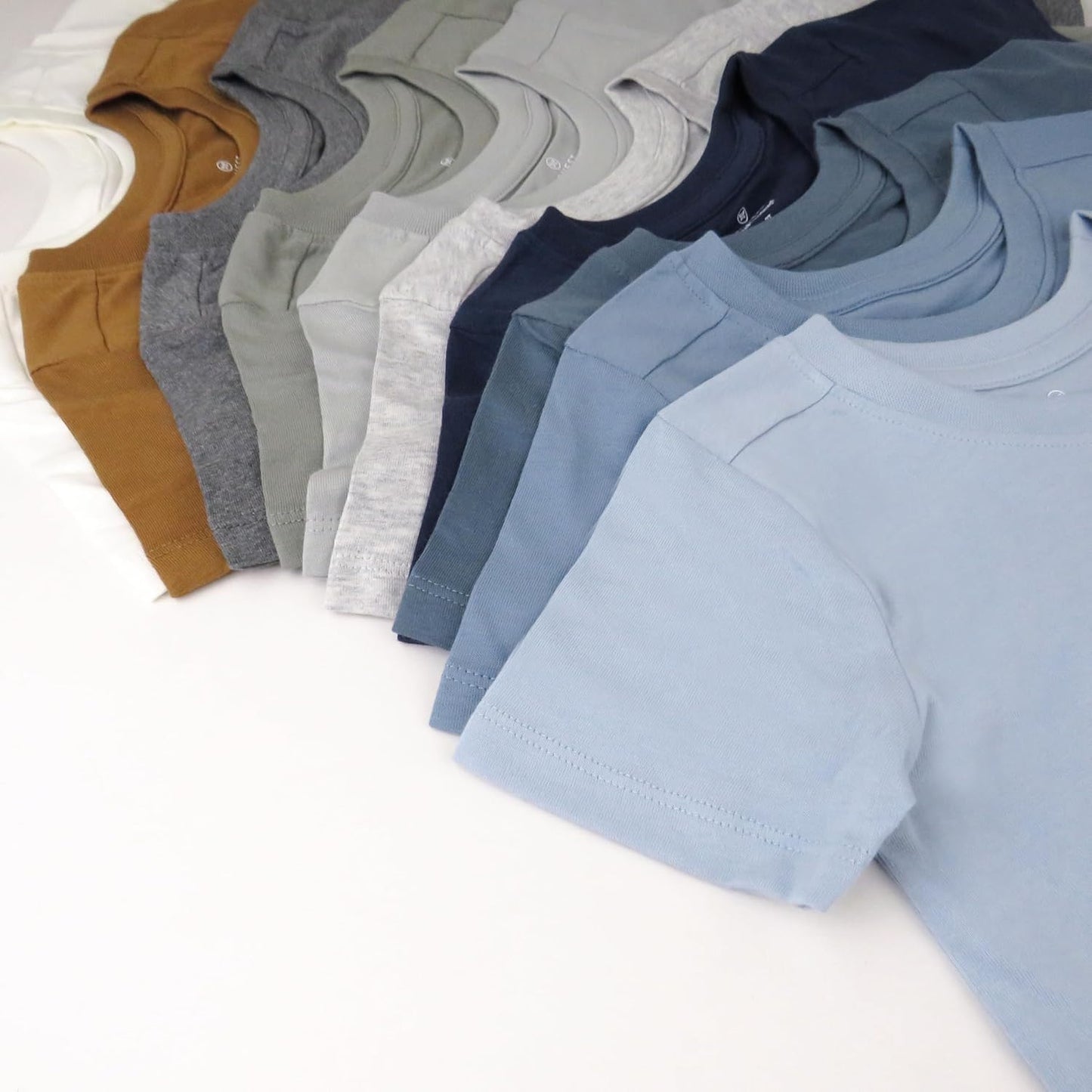 HonestBaby 10-Pack Short Sleeve T-shirts 100% Organic Cotton Baby, Toddler, Little Kids, Boys