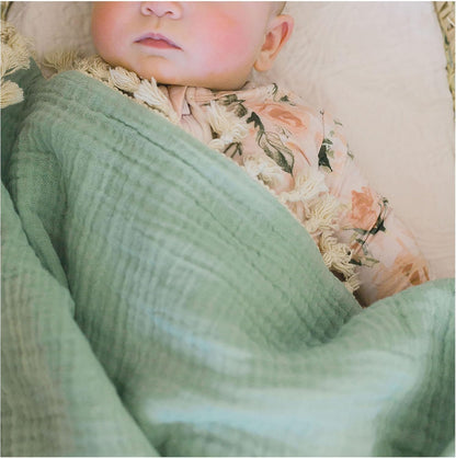 Crane Baby Muslin Swaddle Blanket, Soft Cotton Lightweight Nursery and Stroller Blanket for Baby