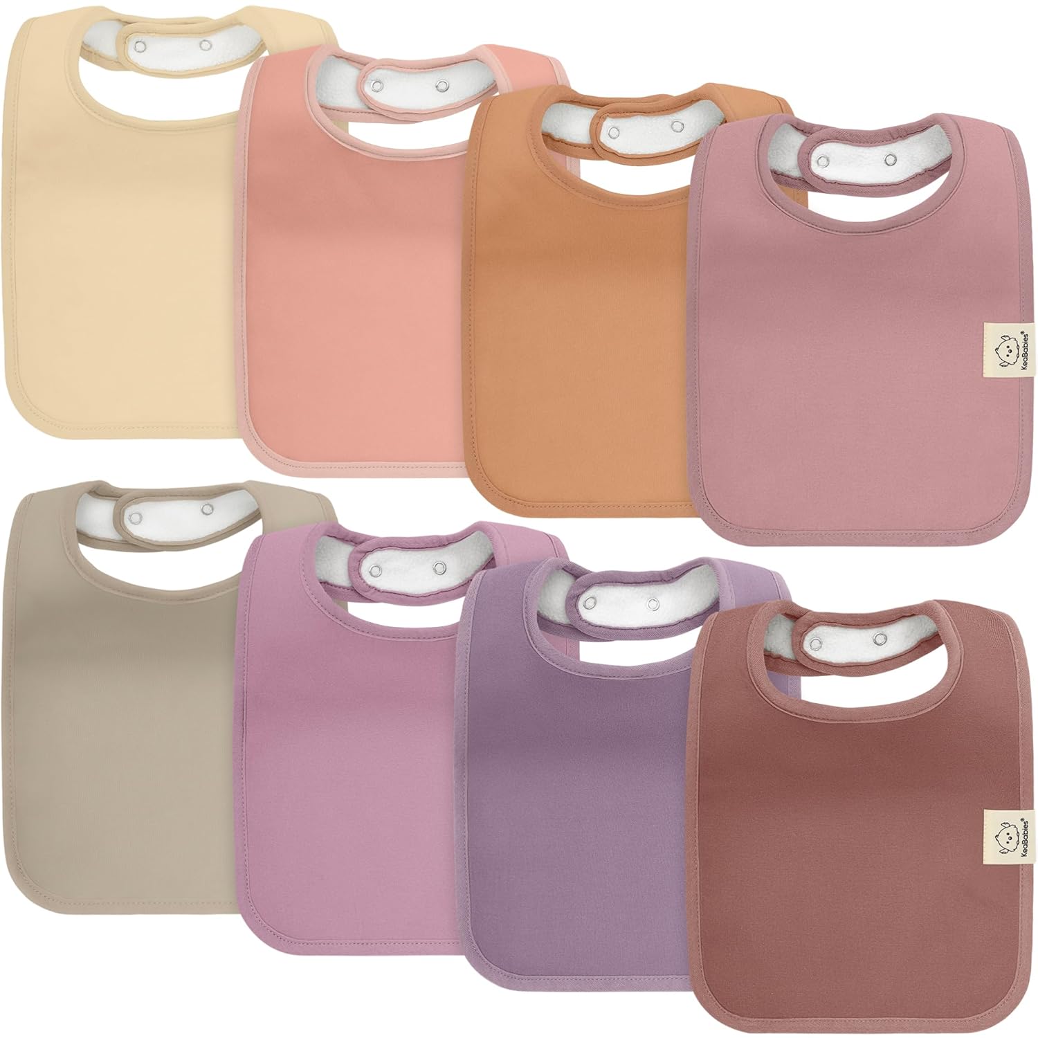 KeaBabies 8-Pack Organic Baby Bibs for Boys, Girls - Super Absorbent Cotton Drool Bibs for Baby