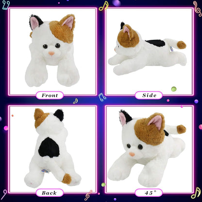 Glow Guards Light up Calico Cat Stuffed Animal LED Soft Kitty Plush Toy Pillow with Night Lights