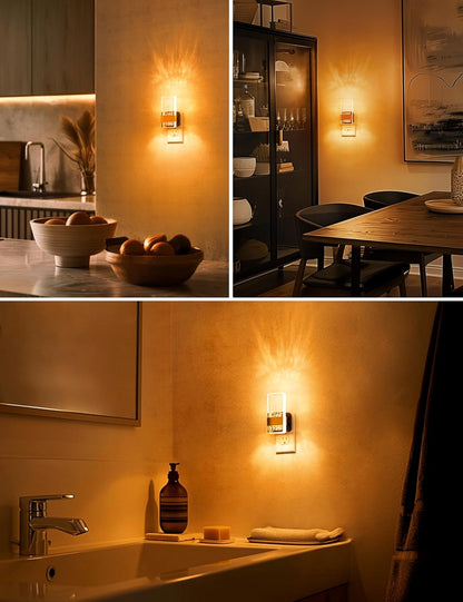 L LOHAS LED Night Light [2 Pack], Amber Night Lights Plug Into Wall, Dusk to Dawn Sensor, 0-100LM