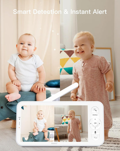 ARENTI Baby Monitor with 2 Cameras, 2K/3MP WiFi 6 Camera and Audio, 5-inch Wireless Screen