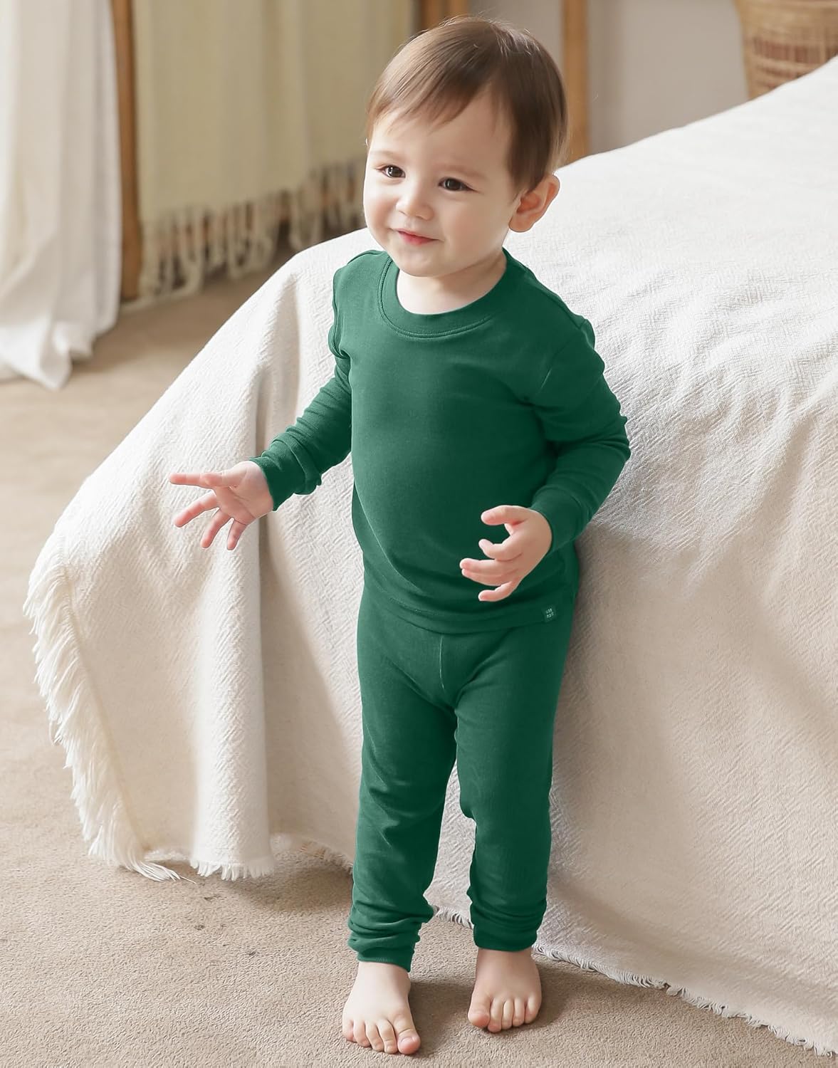 VAENAIT 6M-12Y Toddler Toddler Kids Toddler Girls Boys Soft Comfy Modal Tencel Solid Raglan