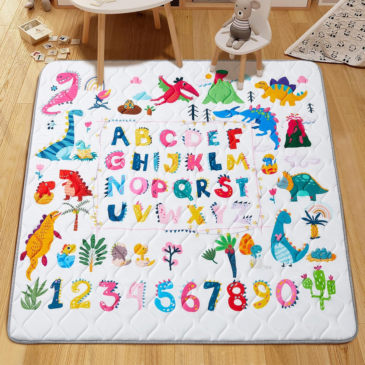 Baby Play Mat - Thicken 50x50 Inch Soft Foam Crawling Mat for Playpen & Floor, Non-Slip Waterproof