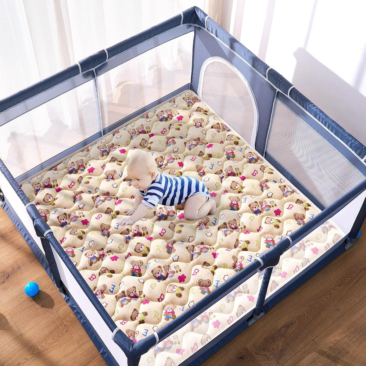 Vibe Bear High-Density Foam Baby Play Mat, 50x50 Inches Thicken One-Piece Comfortable and Soft Baby