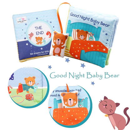Teddy Bear Baby Book Activity Quiet Cloth Soft Books Developmental Toys Interactive Baby Books for