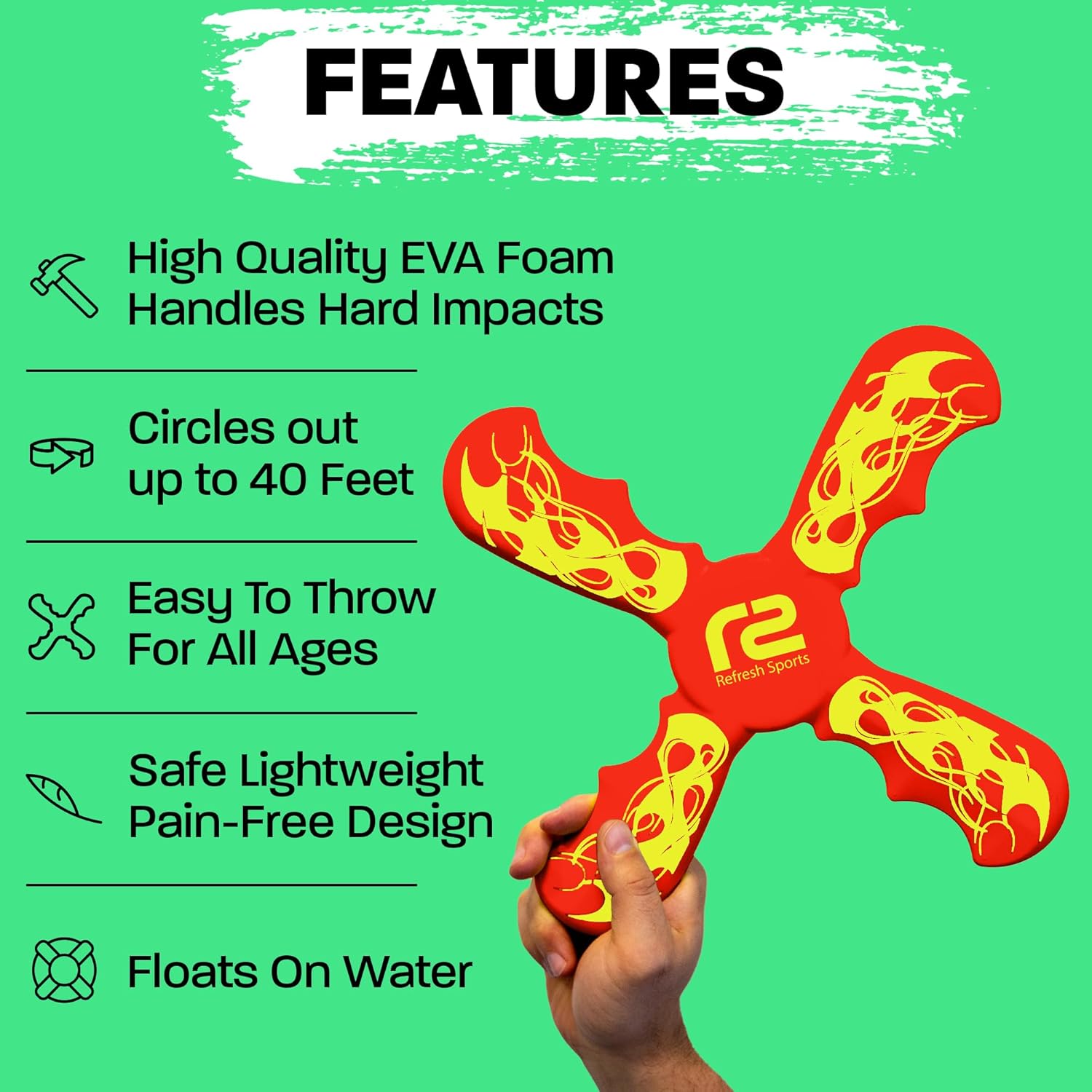 Boomerang for Kids - It Really Does Fly Back - Fun & Easy to Use Toy Gifts for Boys & Girls - Soft
