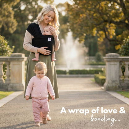 ELDOMA Black Baby Wrap Carrier - Lightweight, Breathable Baby Sling, Hands Free Baby Carrier Sling