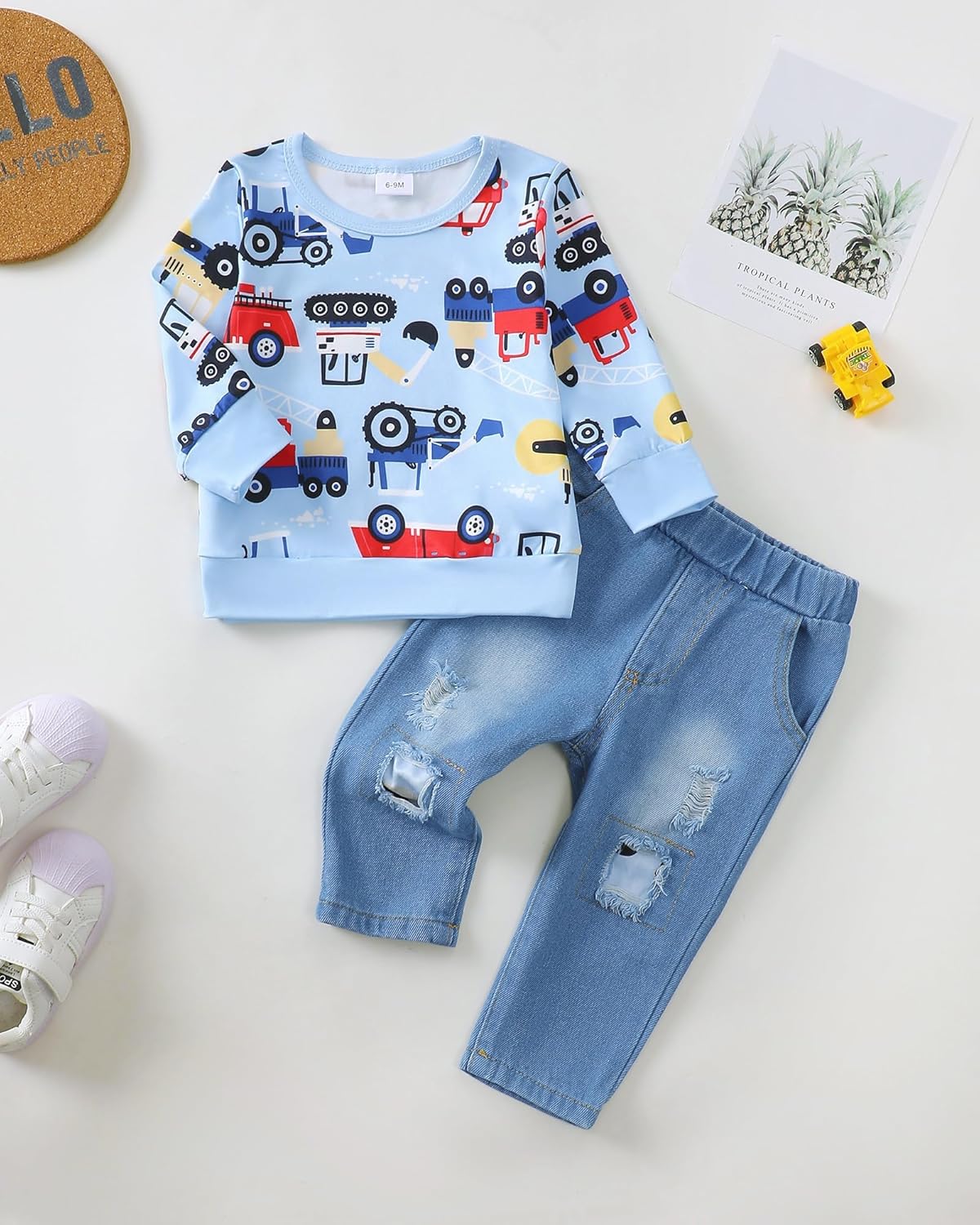 Toddler Baby Boy Outfits Fall Winter Clothes Color Block Long Sleeve Sweatshirt Tops + Jogger Pants