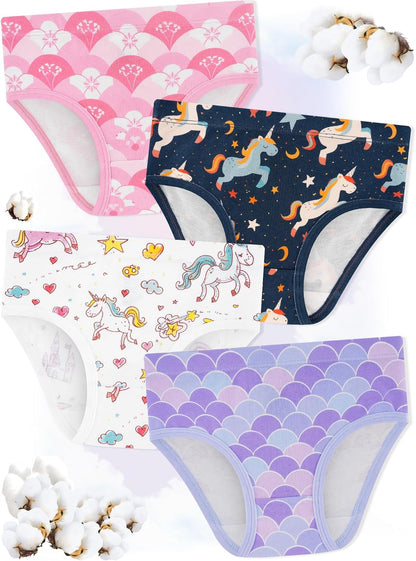 Girls' Underwear,Soft Cotton Tagless Panties for Toddlers' & Little Kids Comfort,Breathable