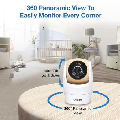 VTech VM928-2HD 5” 720p HD Display 2 Cameras Baby Monitor,110 Wide Angle View,Remote