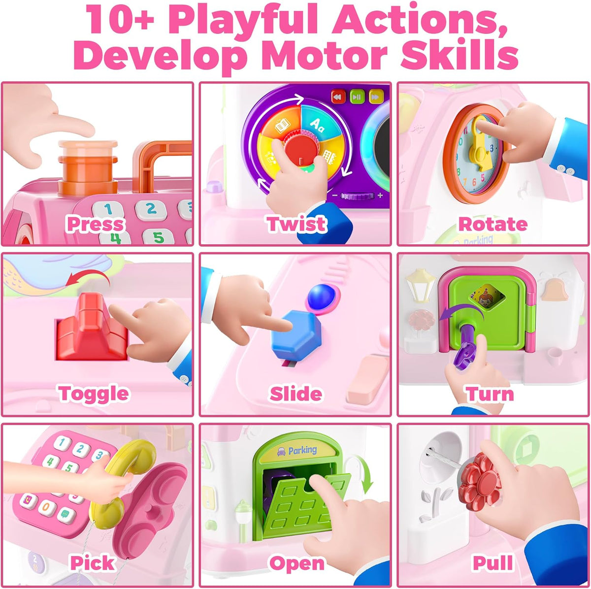 Montessori Toy for 1 Year Old Girl Gifts, Musical Bilingual Educational Toddler Toy Age 1-2 Yr