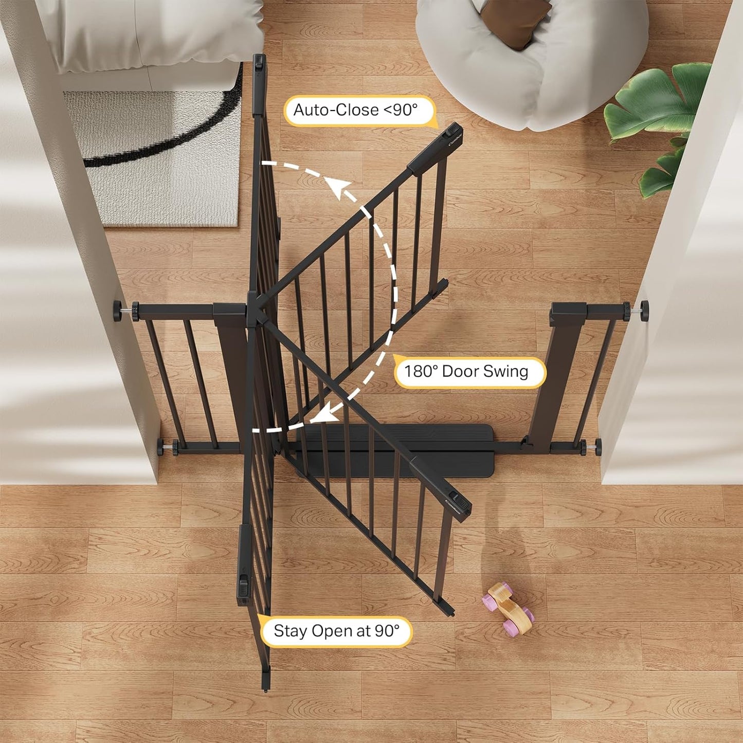 Cumbor 29.7-40.6" Baby Gate for Stairs, Baby Essential Safety Gate, Mom's Choice Awards Winner-Dog