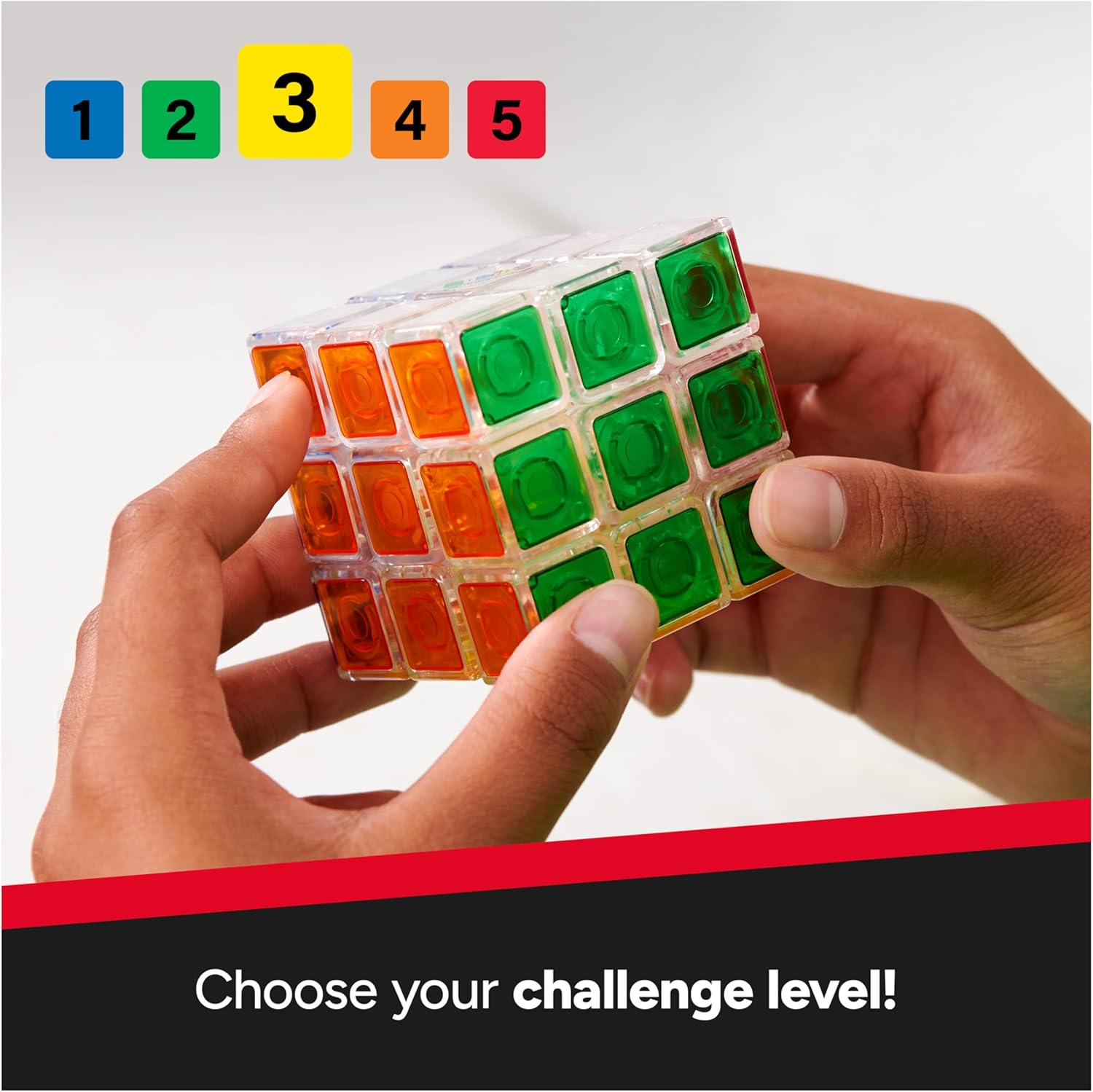 Rubik’s Crystal, New Transparent 3x3 Cube Classic Color-Matching Problem-Solving Brain Teaser