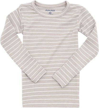 AVAUMA Stripe Pattern Baby Boys Girls Pajama Set Kids Toddler Snug fit Ribbed Sleepwear pjs for