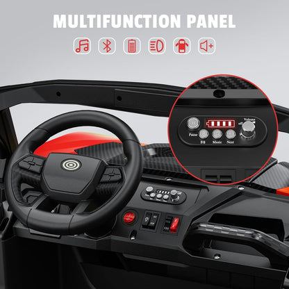 24V 2 Seater Ride on Car Truck, 4x200W, EVA Tires, 4WD/2WD, Rainbow Lights, Remote Control, Shock