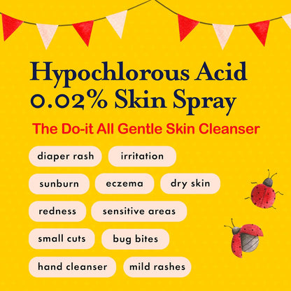 Hypochlorous Acid Spray for Kids - Gentle Skin Cleansing HOCL for Diaper Rash, Sensitive Skin