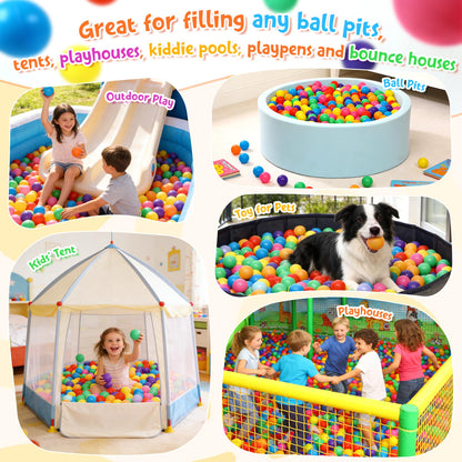 Hovenlay Ball Pit Balls Phthalate Free BPA Free Crush Proof Plastic - 7 Bright Colors in Reusable