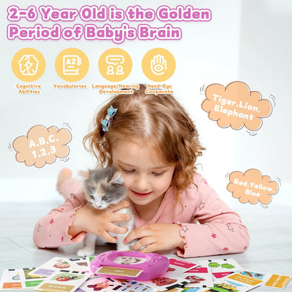 Toddlers Talking Flash Cards with American Accent & 288 Sight Words, Speech Therapy Toys for 1 2 3