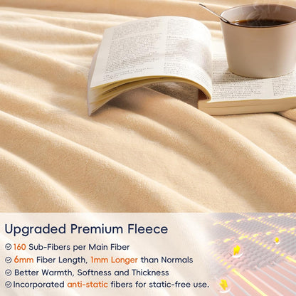 PHF Ultra Soft Fleece Blanket Twin Size, No Shed No Pilling Luxury Plush Cozy 300GSM Lightweight