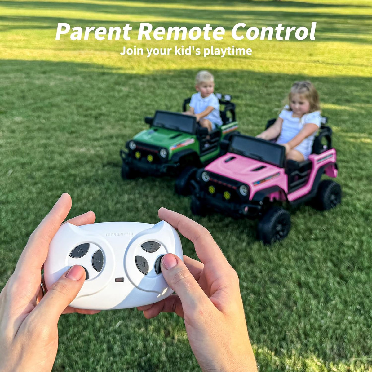 4WD Kids Ride on Car Truck, 12V 7Ah Kids Electric Vehicles Car Ride on Toy for Toddlers with Remote