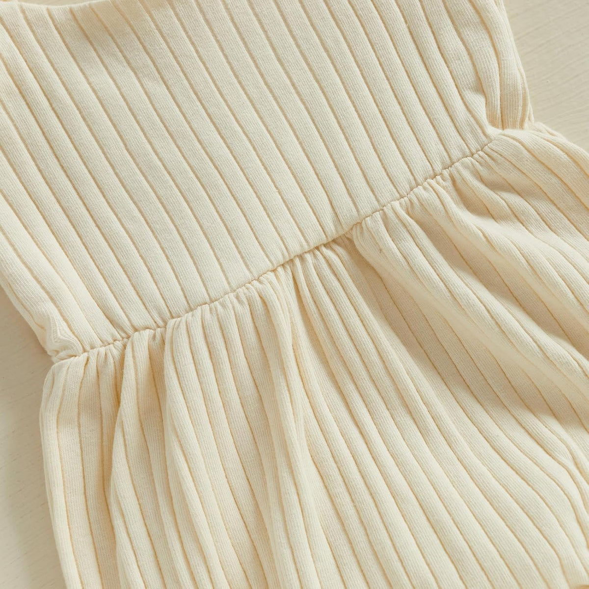 Newborn Infant Baby Girl Romper Ribbed Knit Sleeveless Spaghetti Strap One Piece Jumpsuit Bodysuit