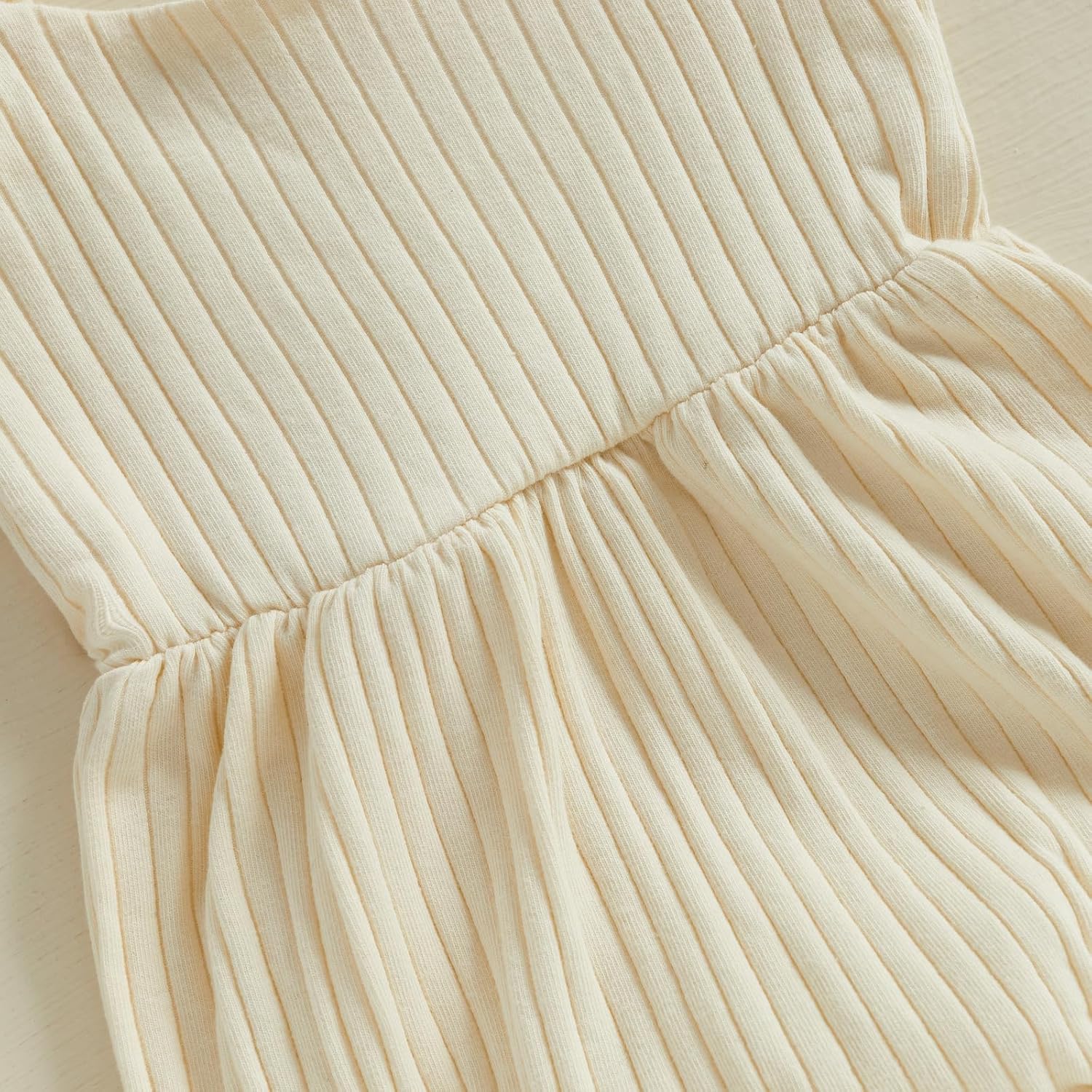 Newborn Infant Baby Girl Romper Ribbed Knit Sleeveless Spaghetti Strap One Piece Jumpsuit Bodysuit