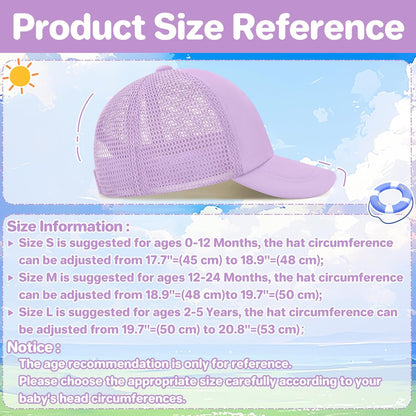 qikqik Baby Baseball Cap Toddler Baseball Hat with Mesh Infant Sun Hat UPF 50+ Baby Ball Cap
