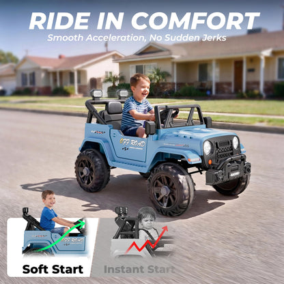 ARBELI 12V Electric Ride On Car, Toddler First Car, Blue