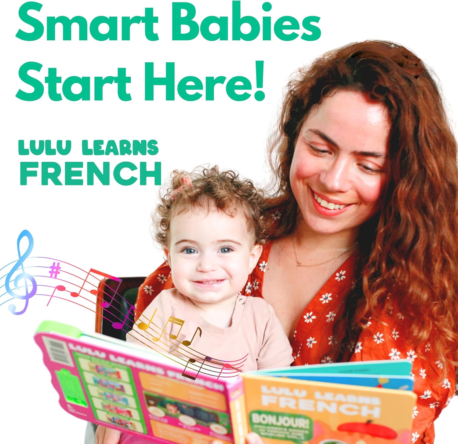 French Books for Kids Vol. 1: Musical French Baby Book Learning Toys w/English, Bilingual Language