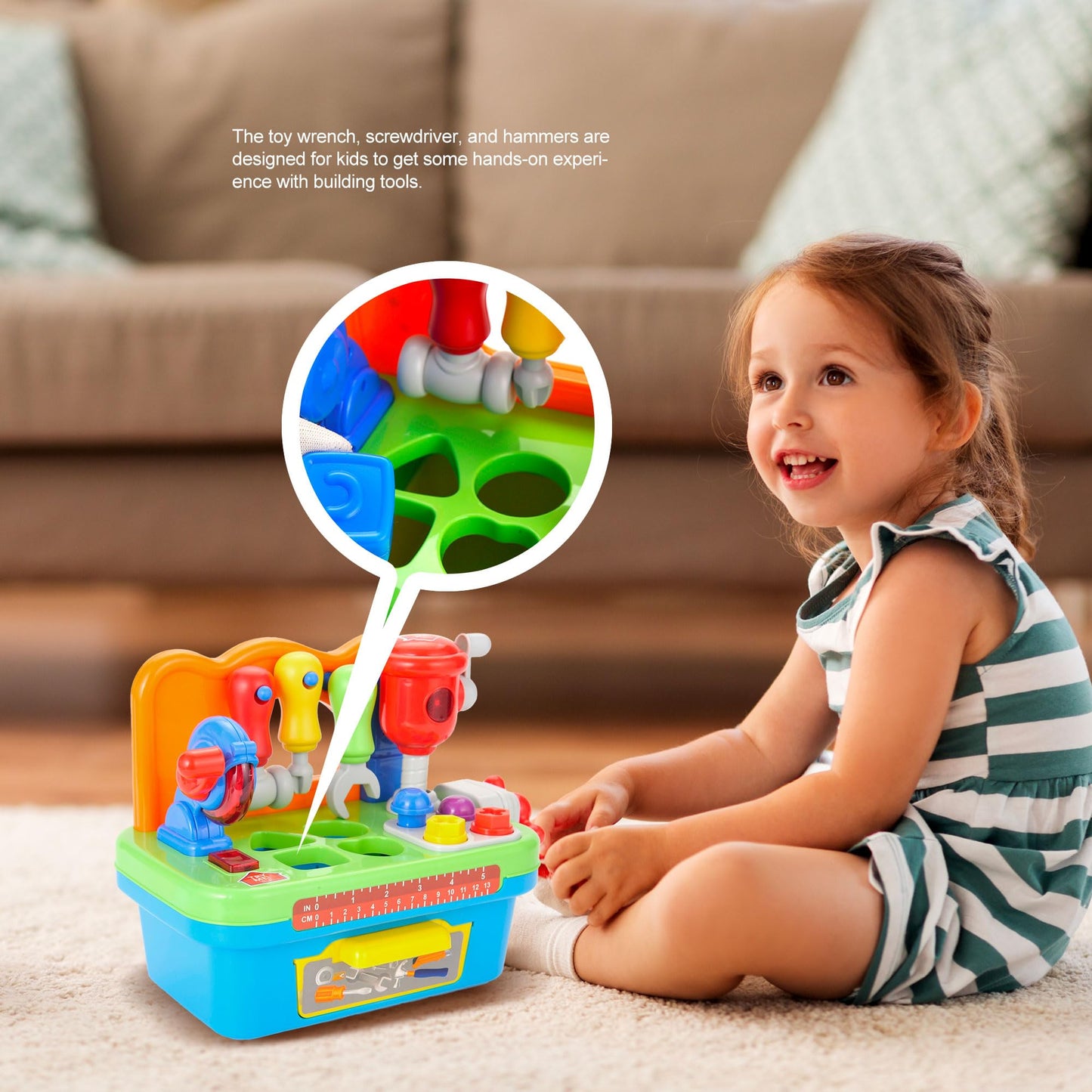 Toddler Tool Bench Toys for 1 Year Old Boy, Kids Tool Bench Toys for Toddlers 1-3, Multifunctional