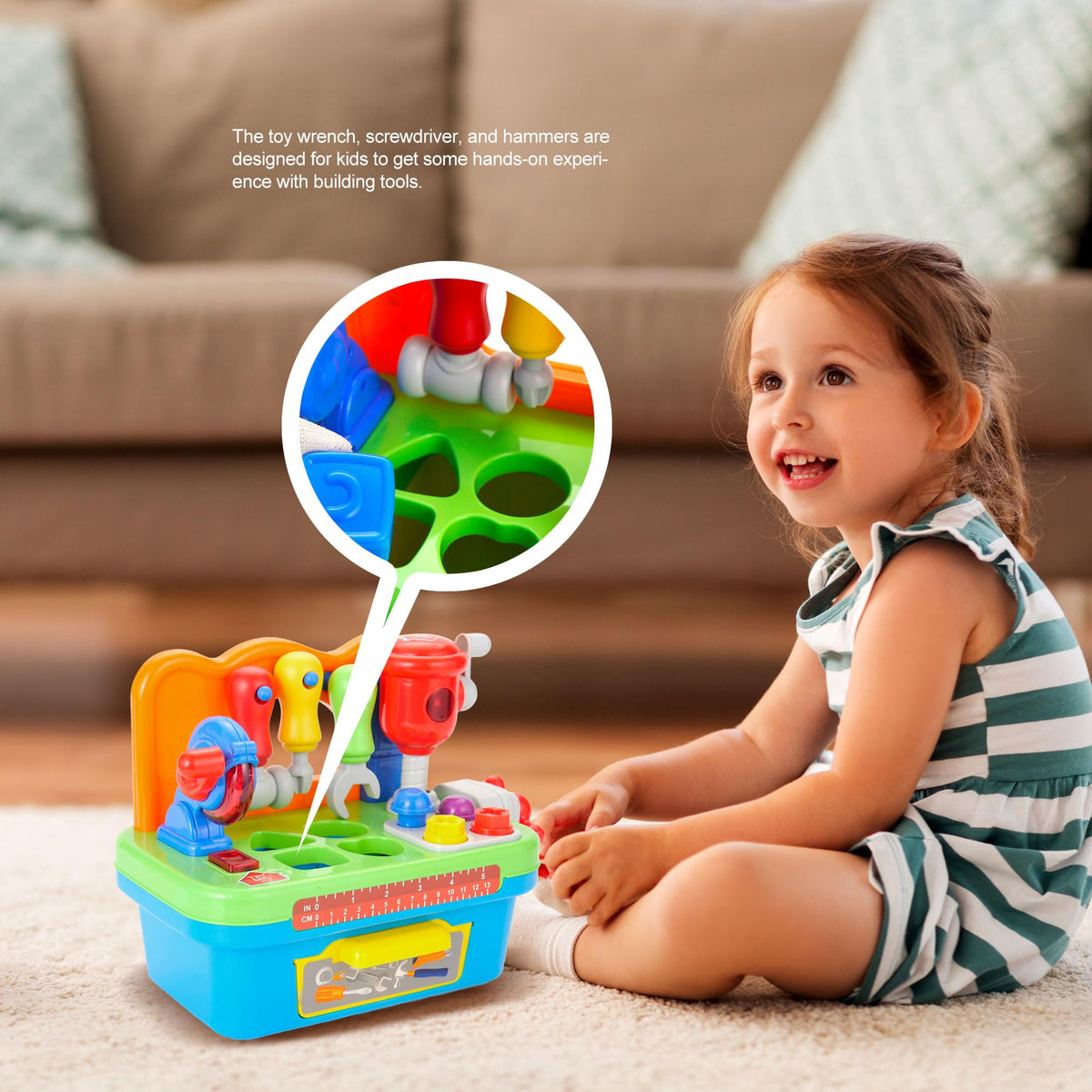 Toddler Tool Bench Toys for 1 Year Old Boy, Kids Tool Bench Toys for Toddlers 1-3, Multifunctional