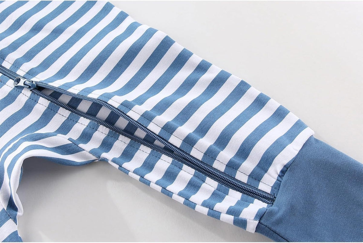 2 Pack Unisex Baby Short Sleeve Rompers 2 Way Zipper New Born One-Piece Jumpsuits 0-24Months Infant
