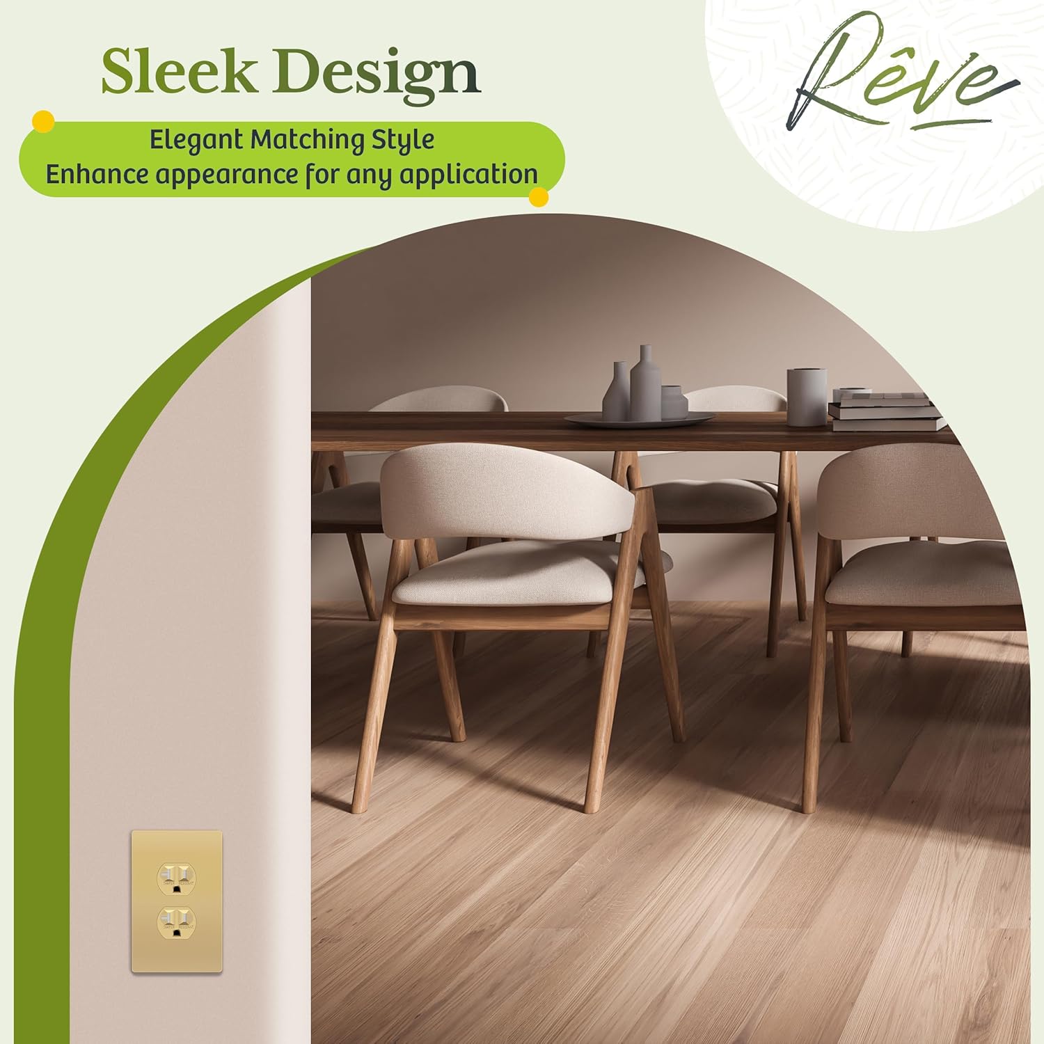 TG Mid-Size Screwless Duplex Wall Plate, Child Safe Receptacle Outlet Cover, Medium Size 1-Gang