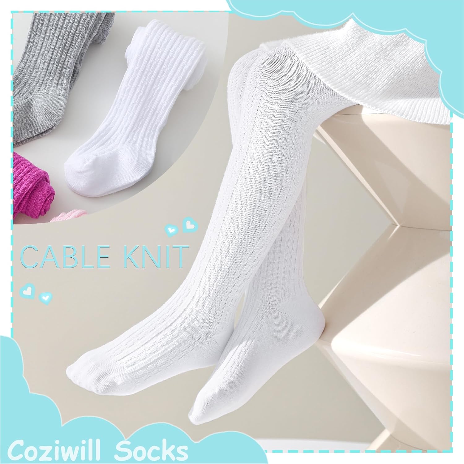 Baby Tights Toddler Stockings Tights Soft Cotton Cable Knit Baby Girl Tight Leggings Newborn Infant