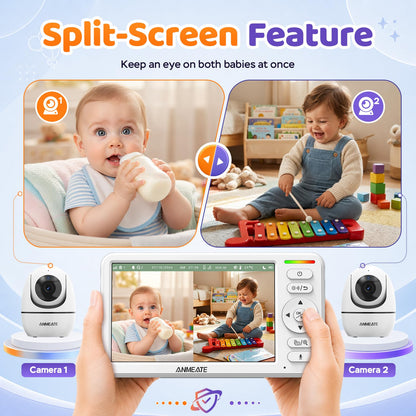ANMEATE 6" Video Baby Monitor with Camera and Audio No WiFi