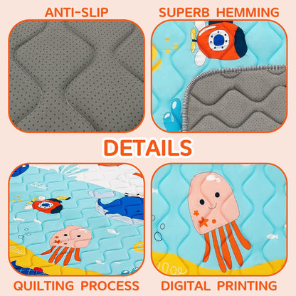Baby Play Mat - Thicken 50x50 Inch Soft Foam Crawling Mat for Playpen & Floor, Non-Slip Waterproof