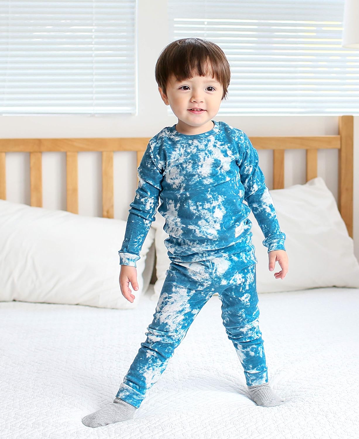 VAENAIT BABY 12M-12Y Toddler Kids Boys Girls 100% Cotton Marbling Tiedye Sung Fit Sleepwear Pajamas