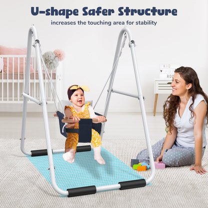 Hapfan Baby Swing Set with Foldable Stand for Indoors & Outdoors