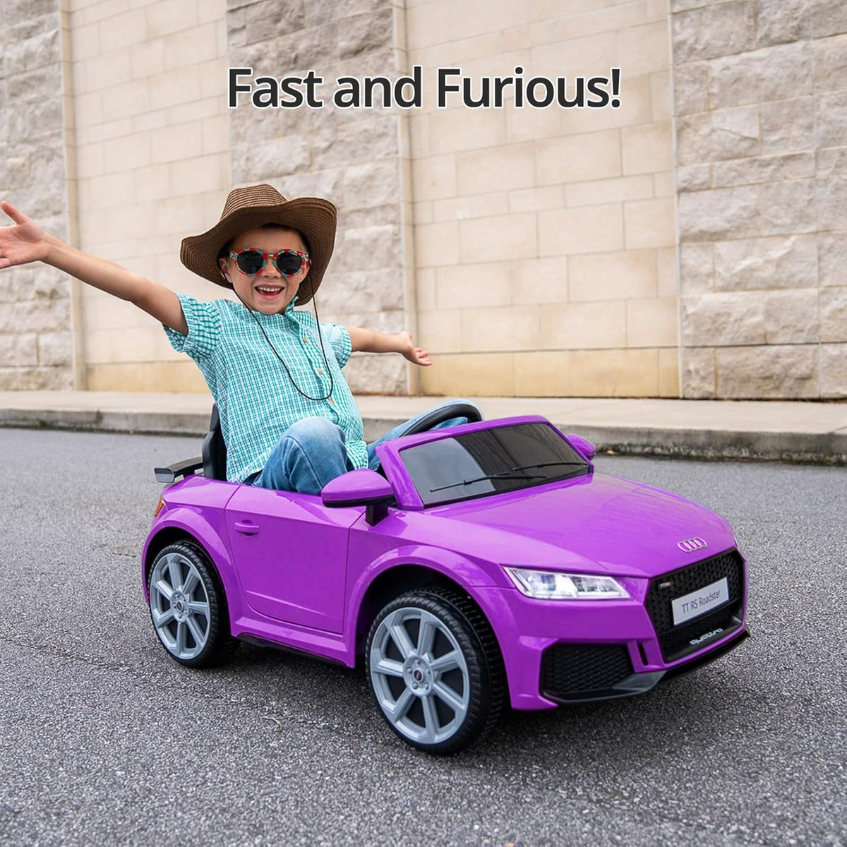 Electric Car for Kids, Licensed Audi 6V Kids Ride on Car Toy for Toddlers with Remote - Purple
