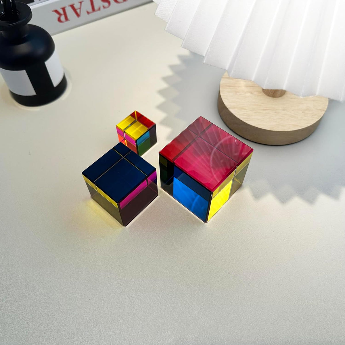 for Mixing Color Cube with Display Stand Diamond Polished, Scientific and Educational Toys