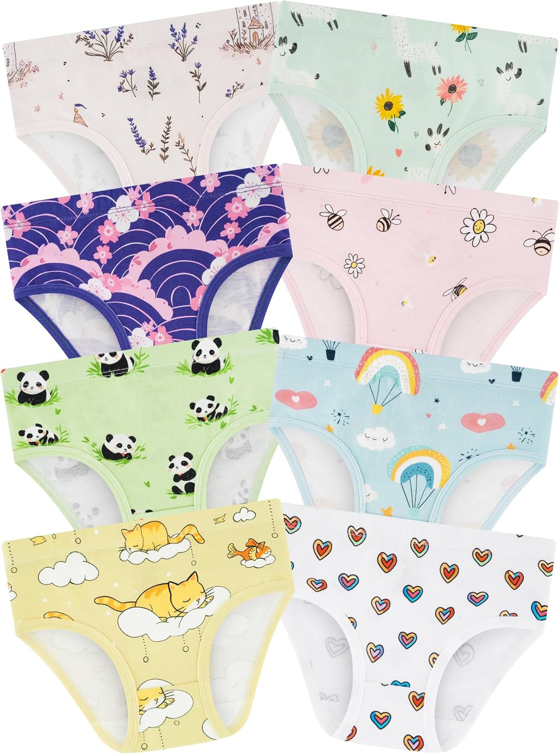 Girls' Underwear,Soft Cotton Tagless Panties for Toddlers' & Little Kids Comfort,Breathable