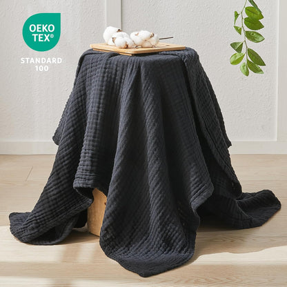 EMME Cotton Muslin Throw Blanket Couch Breathable Gauze Blanket Soft Lightweight Blankets Adults