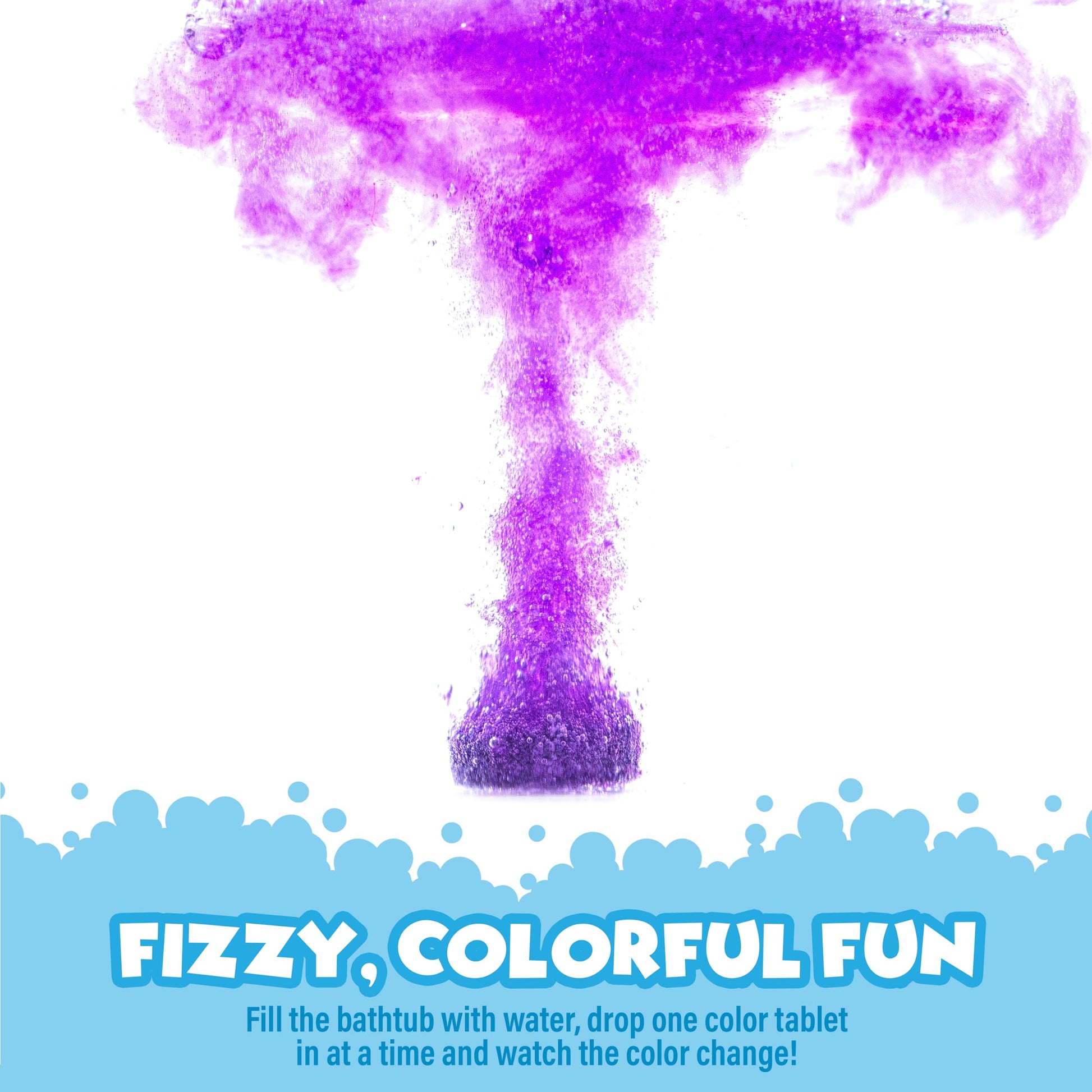 Tub Works® Bath Color Fizzies, 150 Count | Nontoxic & Fragrance-Free | Fizzy, Bath Color Tablets
