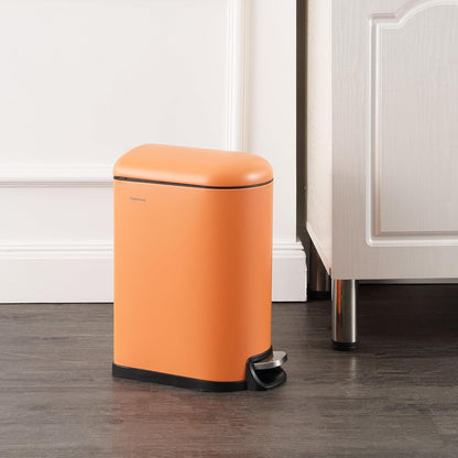 happimess HPM1009K Roland Mini 2.6-Gallon Step-Open Trash Can, Carrot Cake,with Soft-Close Lid