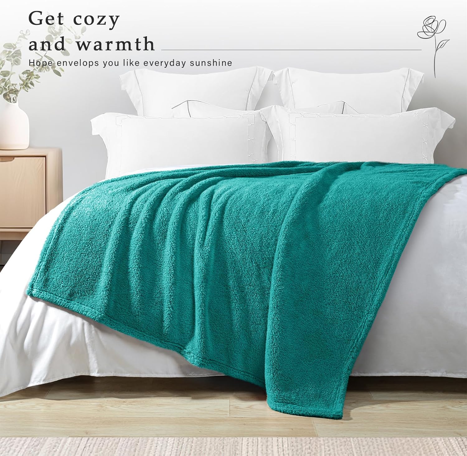 Exclusivo Mezcla Soft Fleece Throw Blanket for Couch, Super Soft Velvet Plush Bed Blanket, Fuzzy