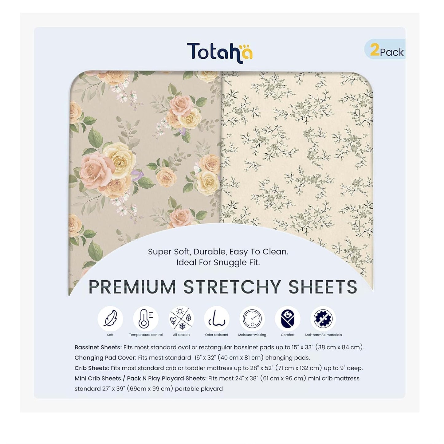 TotAha Changing Pad Cover, Buttery Soft Diaper Changing Pad Covers for Girls Boys, Super Stretchy
